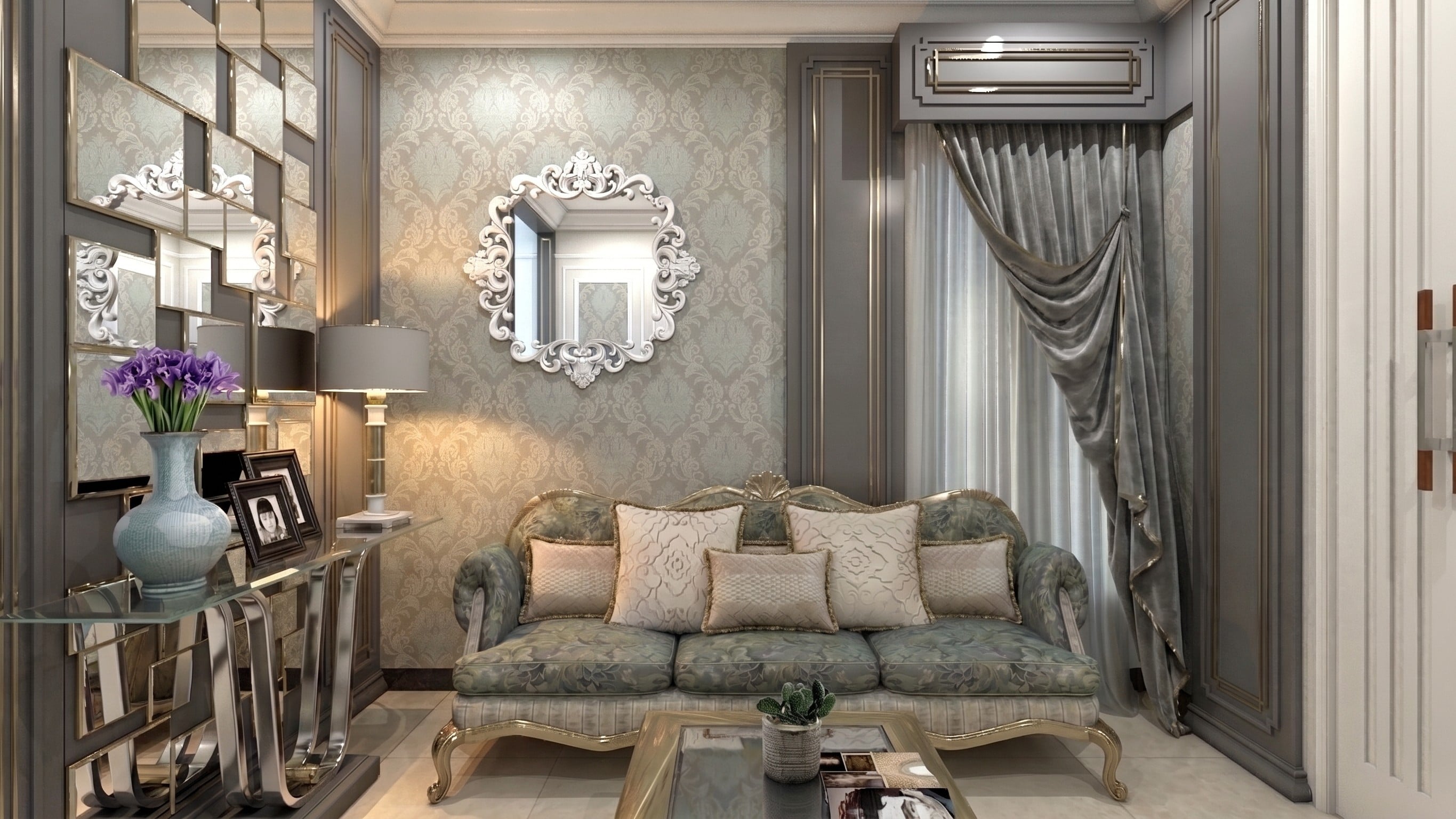 Ruang tamu BU IFA'S NEO CLASICCAL HOUSE dengan nuansa interior Classic dan tata ruang yang rapi.