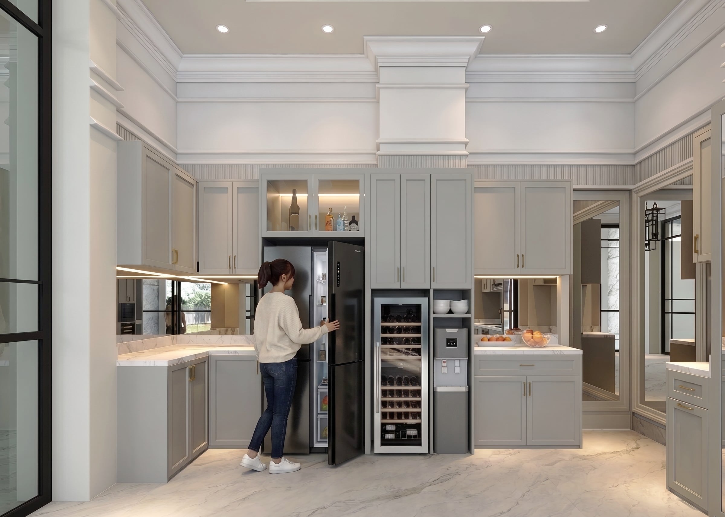 Area Dapur dan Kitchen BUKIT DARMO GOLF KITCHEN dengan pendekatan interior Luxury.