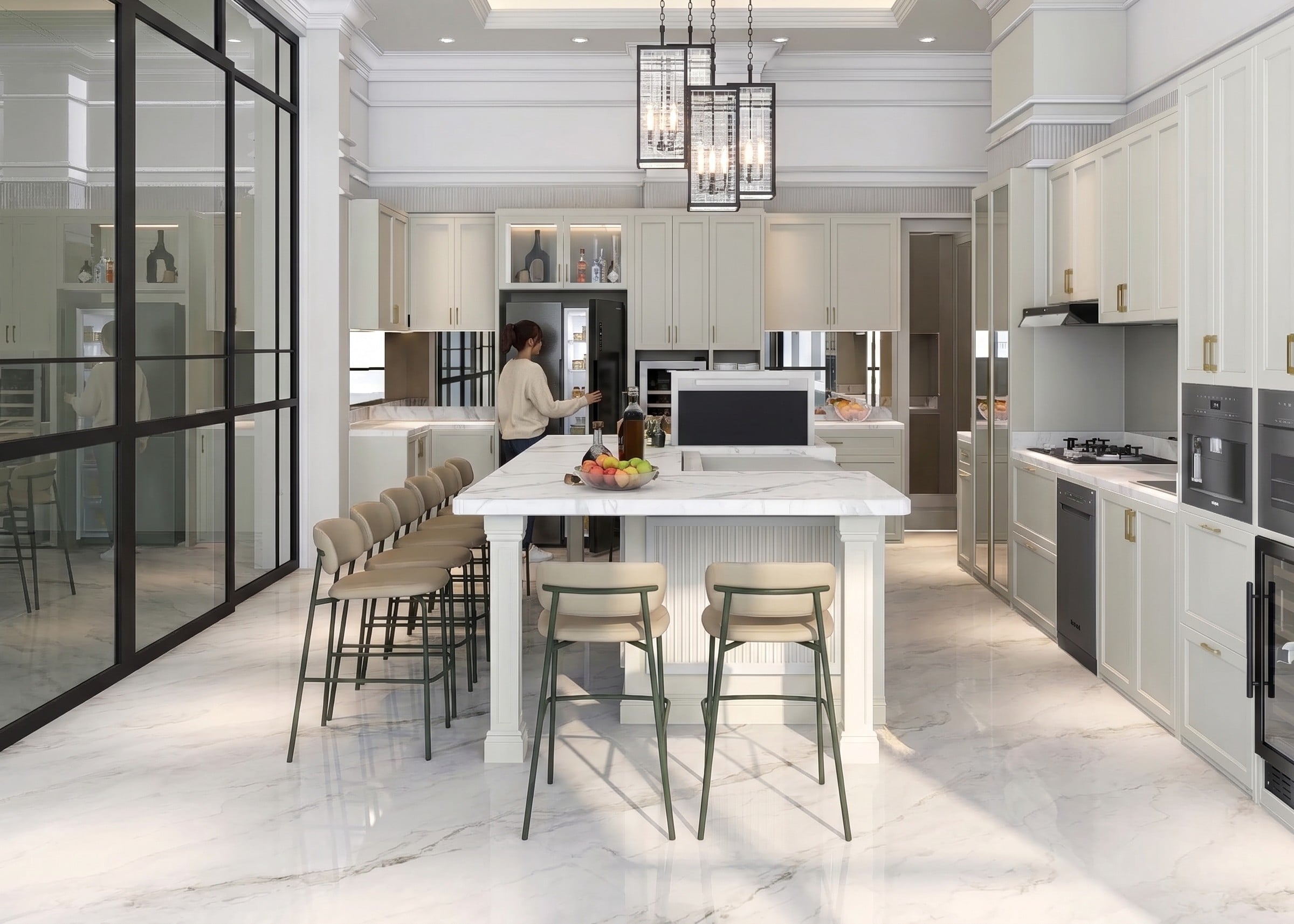 Area Dapur dan Kitchen BUKIT DARMO GOLF KITCHEN dengan pendekatan interior Luxury.
