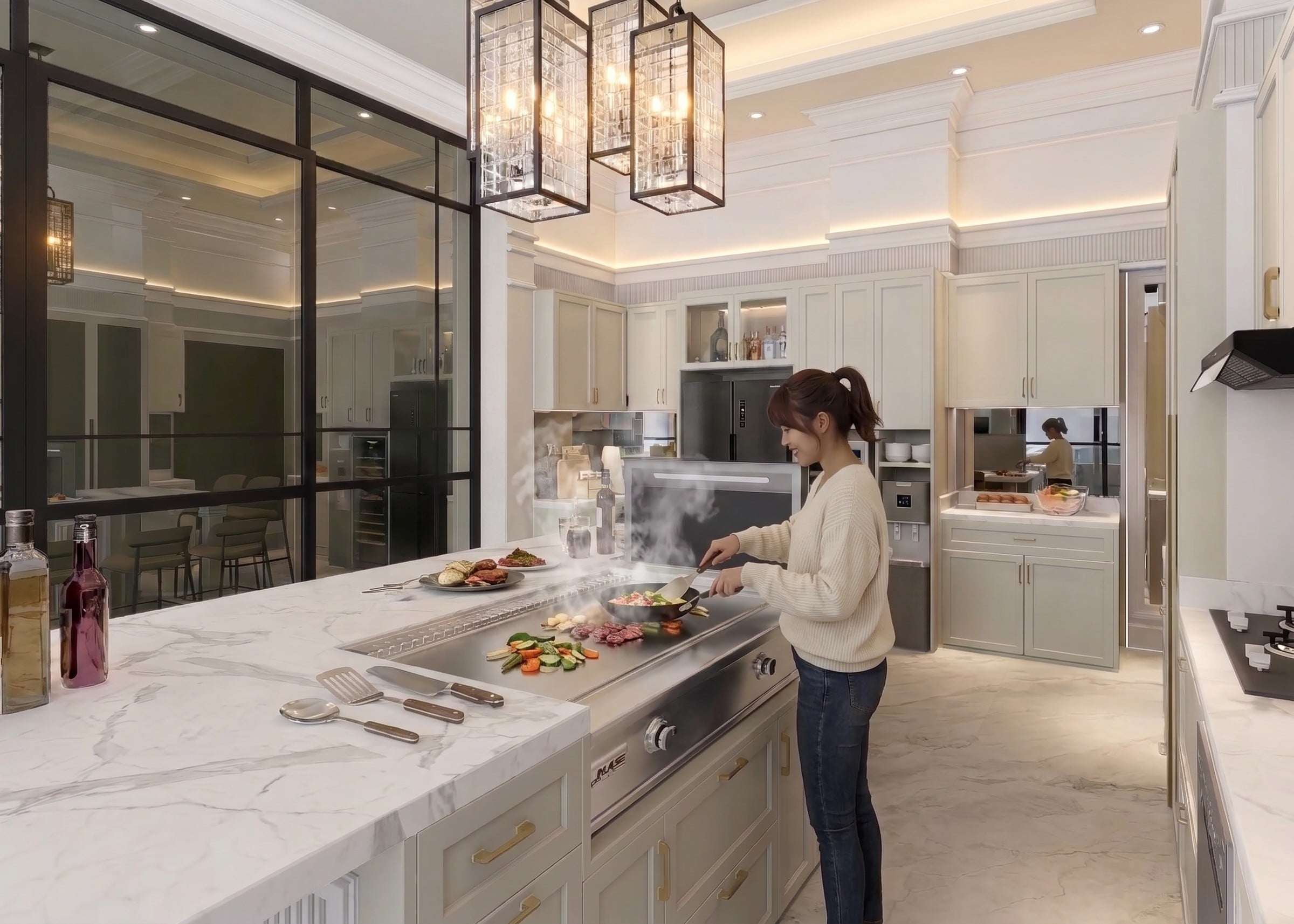 Area Dapur dan Kitchen BUKIT DARMO GOLF KITCHEN dengan pendekatan interior Luxury.