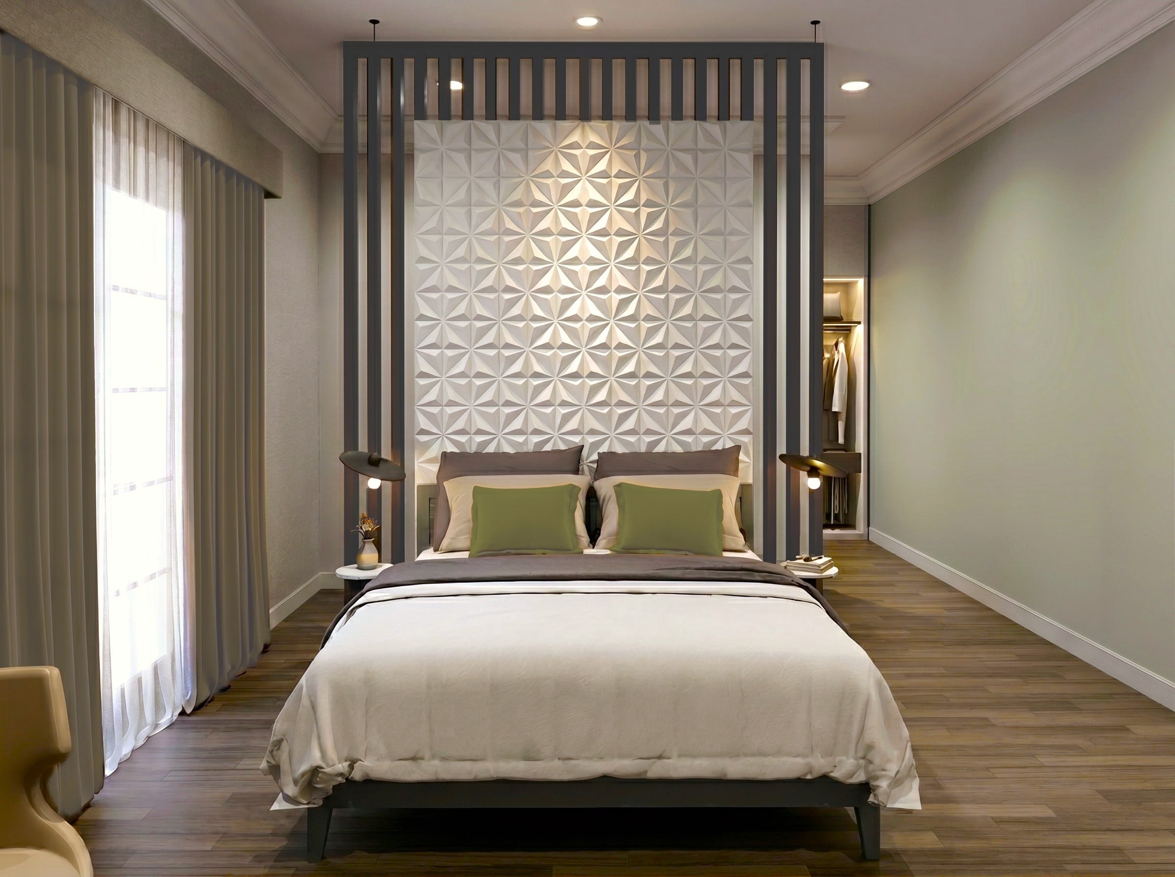Kamar tidur GRAHA FAMILY RESIDENCE dengan nuansa interior Minimalist dan tata ruang yang rapi.