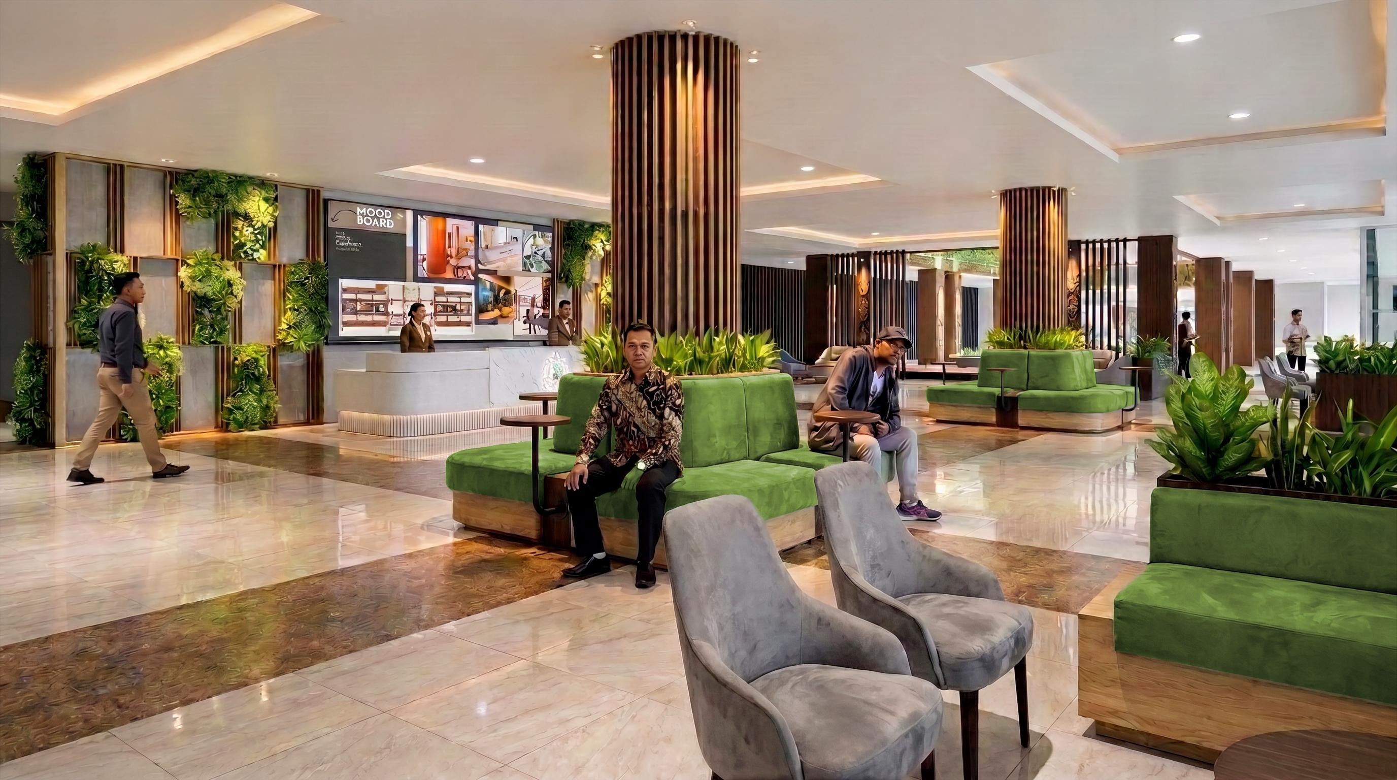 Ruang tunggu KANTOR DPRD KALIMANTAN dengan nuansa interior Contemporary dan tata ruang yang rapi.