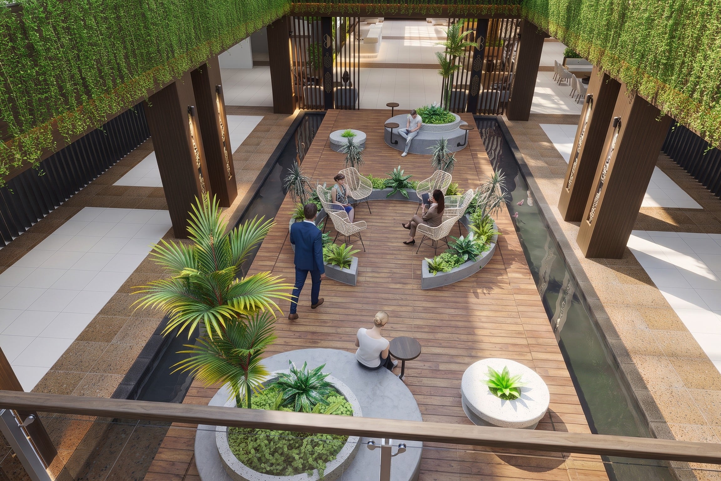 Ruang tunggu KANTOR DPRD KALIMANTAN dengan nuansa interior Contemporary dan tata ruang yang rapi.