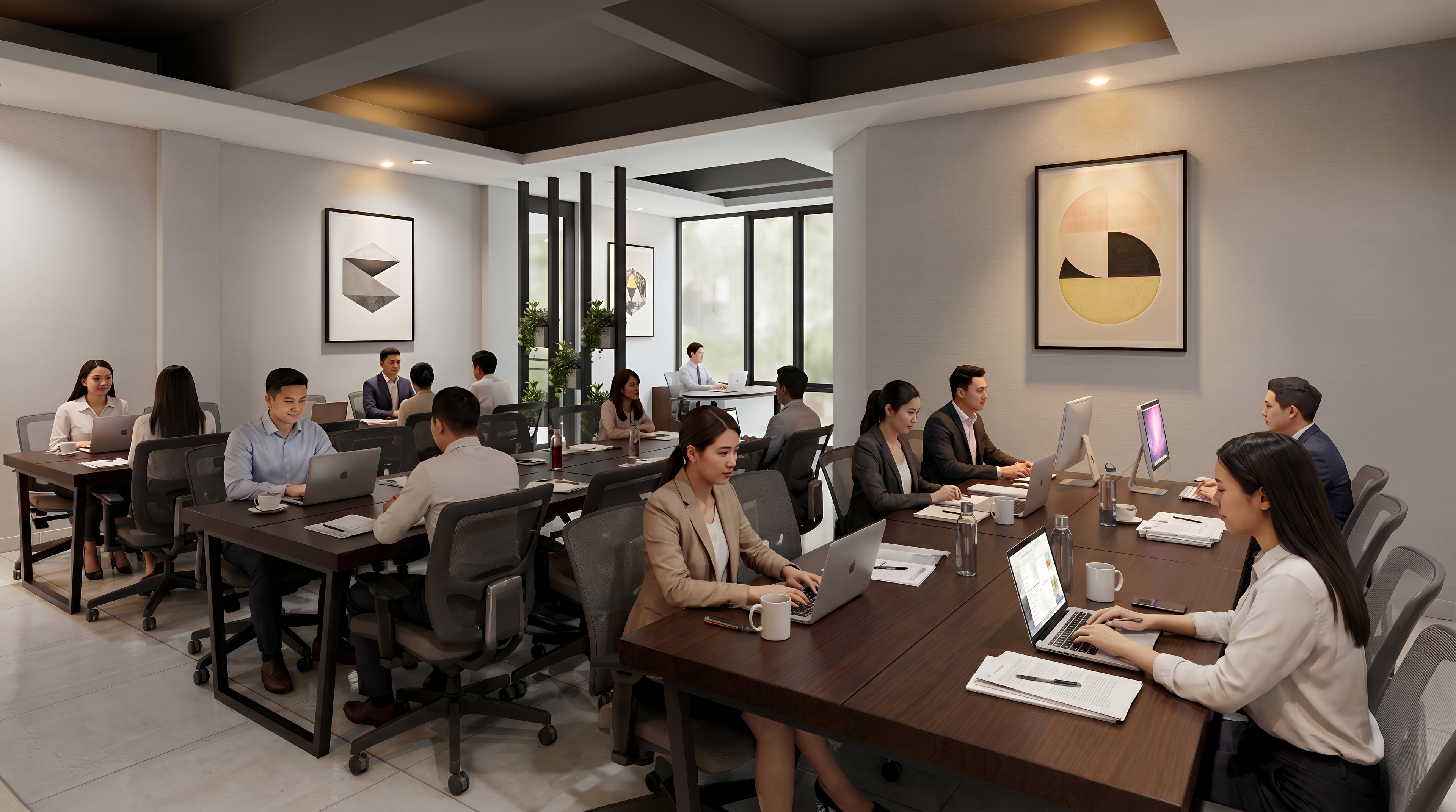 Area kerja MYCO SIDOSERMO dengan nuansa interior Modern dan tata ruang yang rapi.