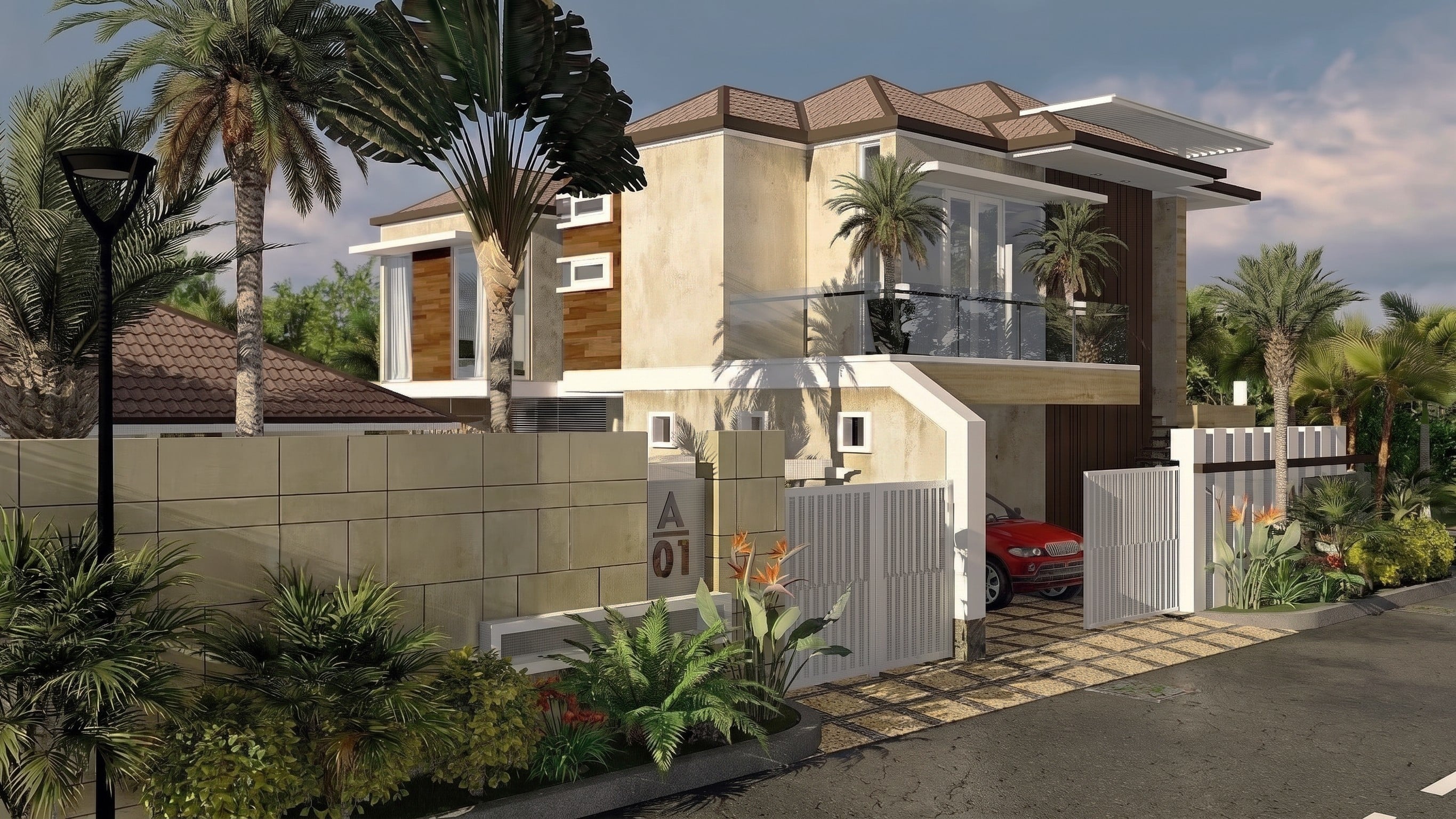 Area Fasad dan Facade RONDANG'S HOUSE BALIKPAPAN dengan pendekatan interior Modern.