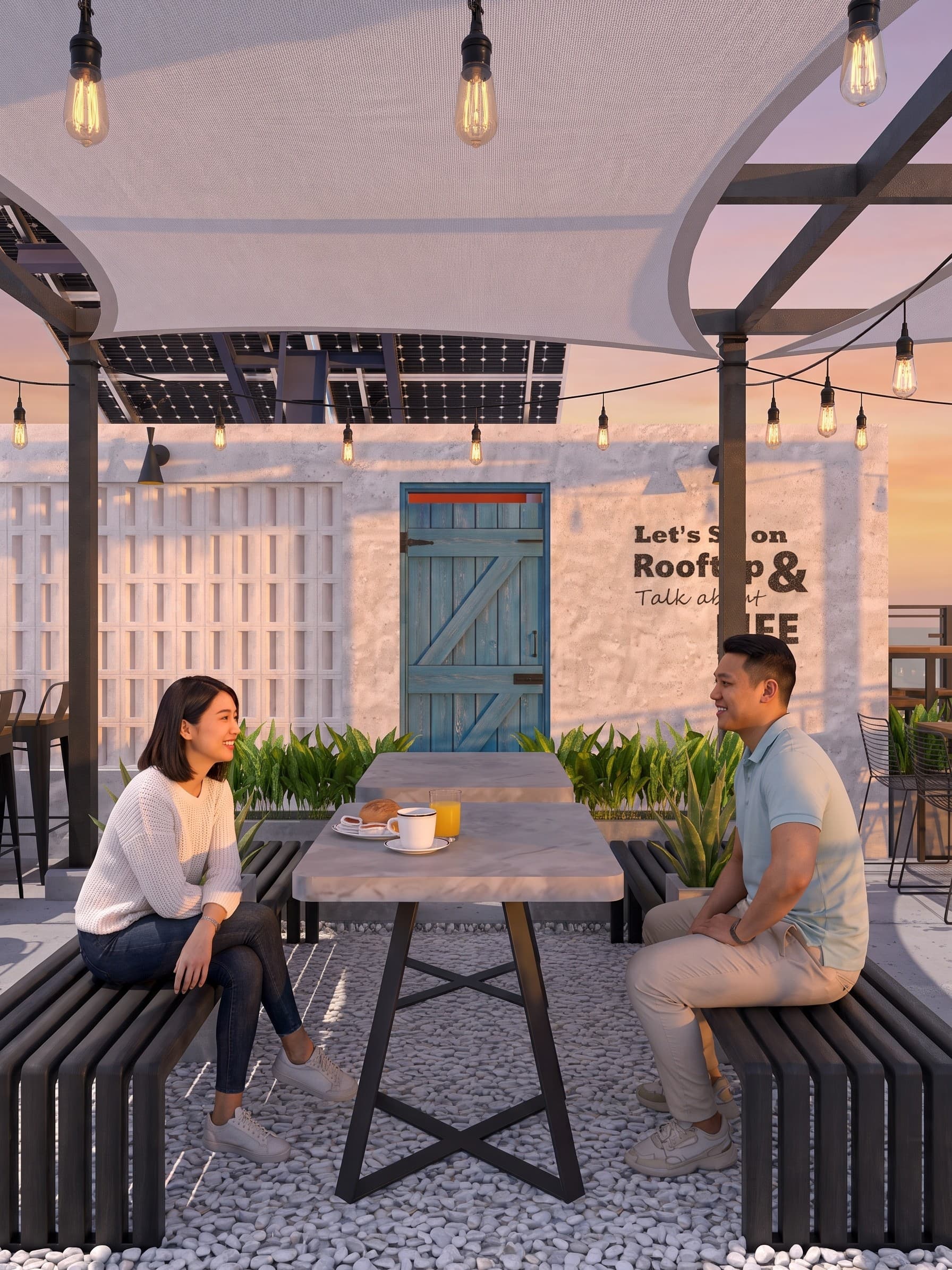 Keseimbangan Fungsi dan Estetika di Rooftop Cafe