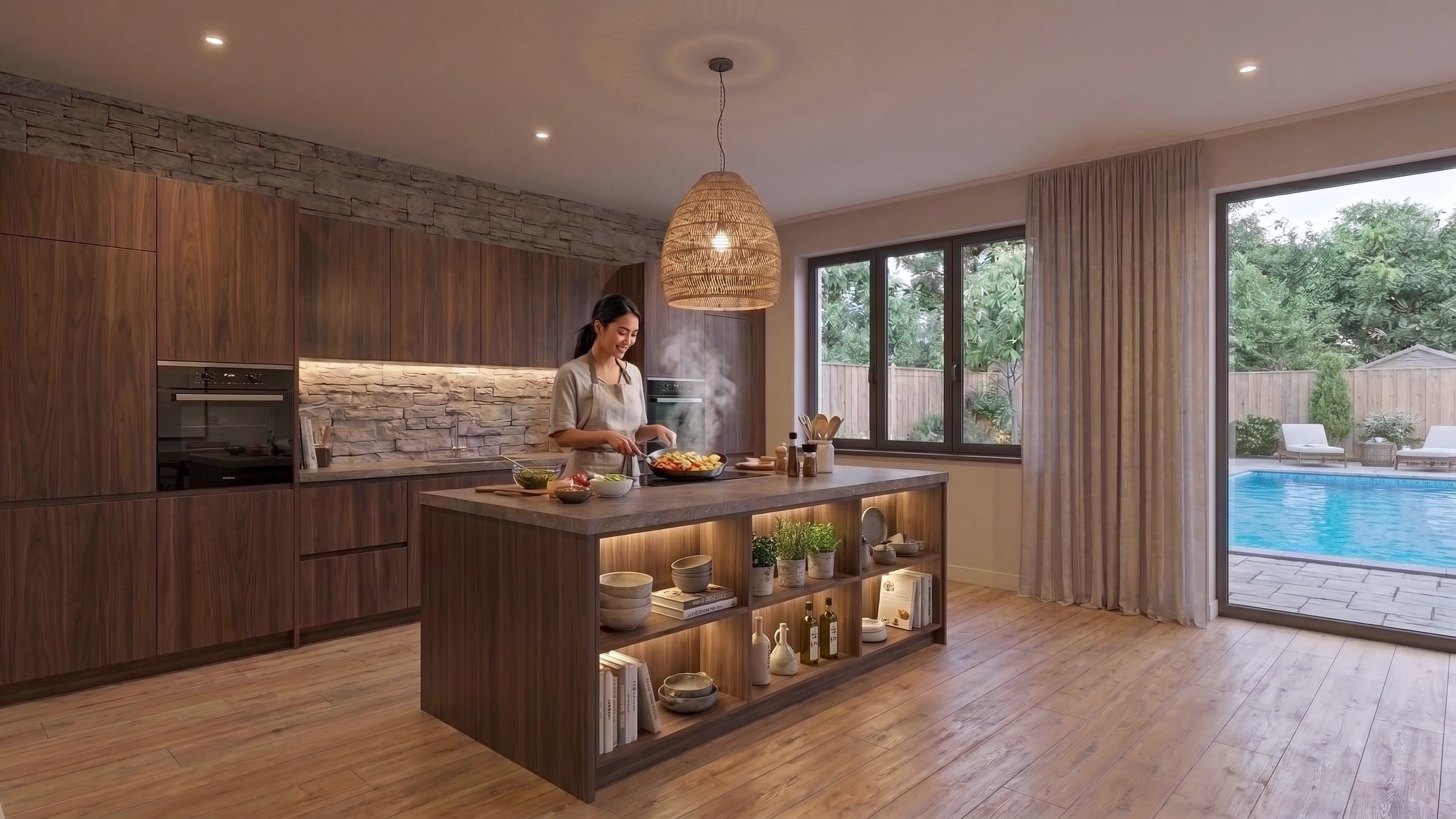 Dapur TAMAN DAYU RESIDENCE dengan nuansa interior Tropical dan tata ruang yang rapi.