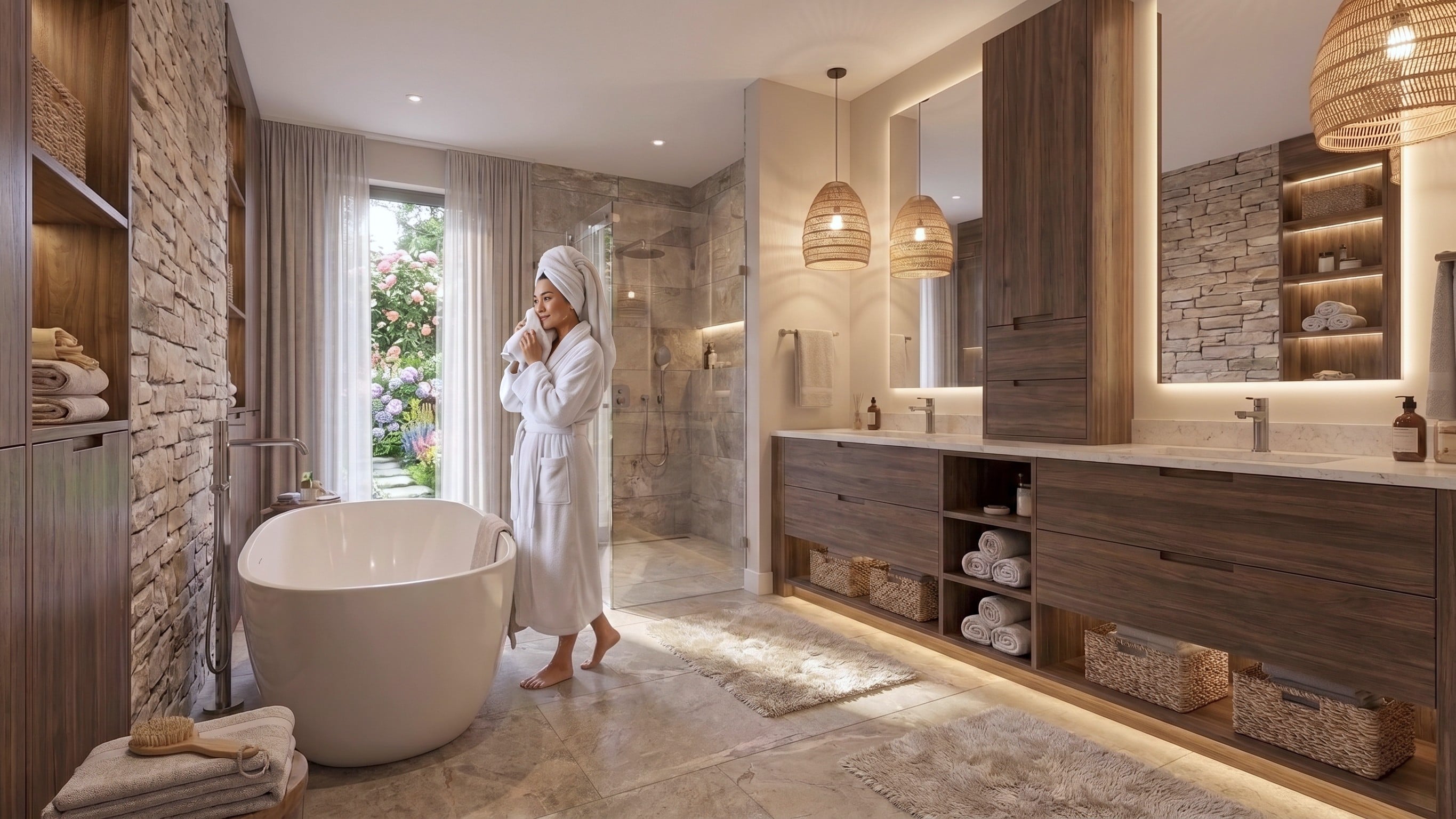 Kamar mandi TAMAN DAYU RESIDENCE dengan nuansa interior Tropical dan tata ruang yang rapi.