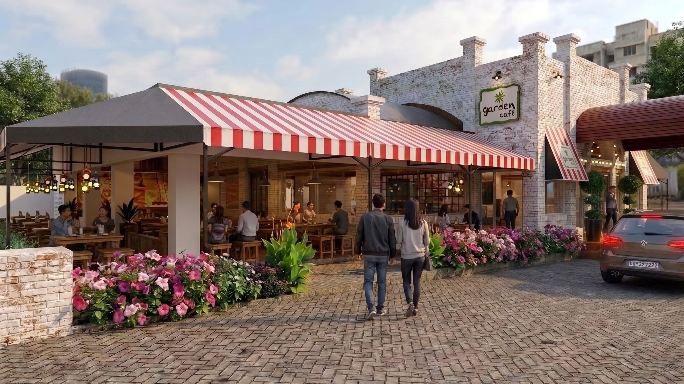 Area Area outdoor dan Facade VINTAGE GARDEN CAFE dengan pendekatan interior Vintage.